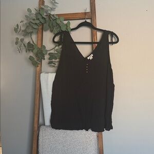 a.n.a Black V-Neck Tank Top